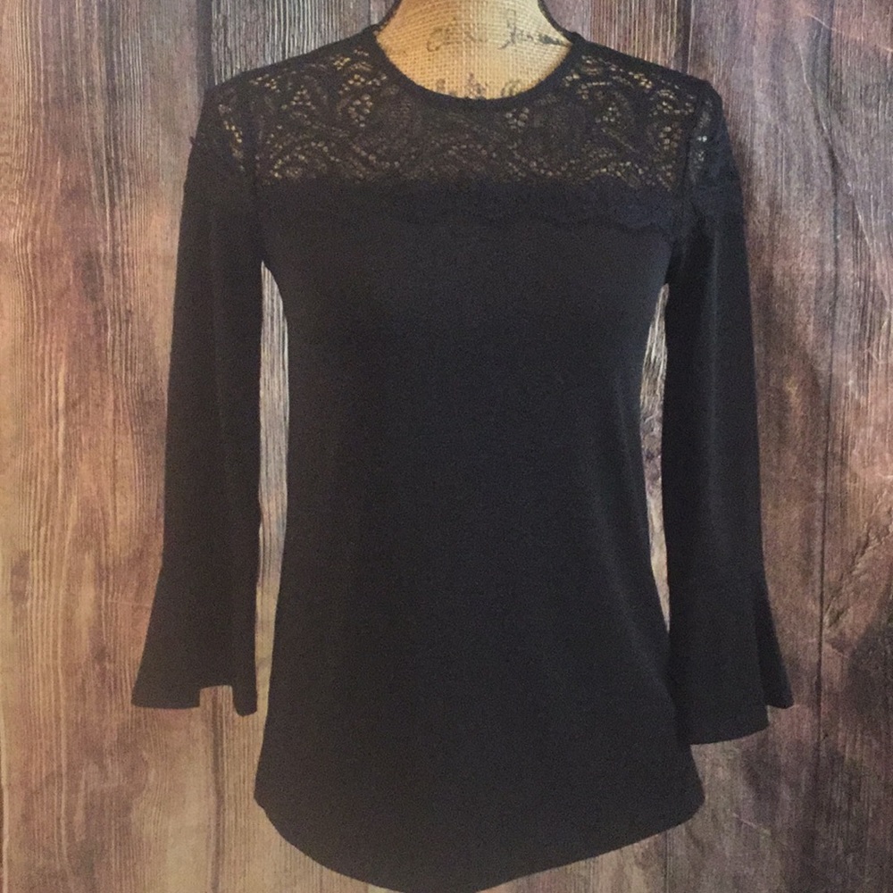 Michael Michael Kors Black Lace Embellished Blouse